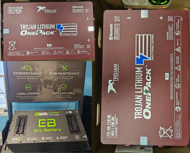 Golf cart with lithium battery